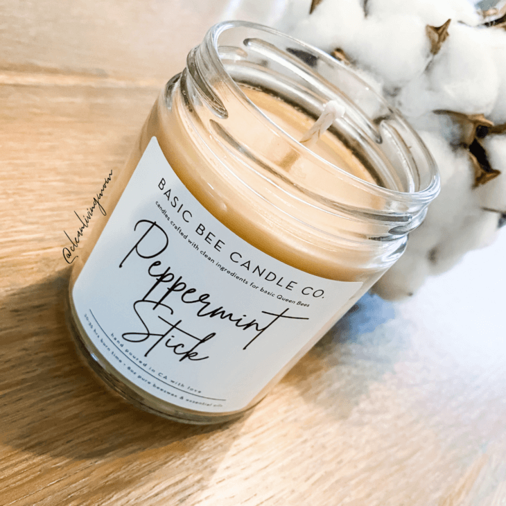 basic bee candle peppermint stick