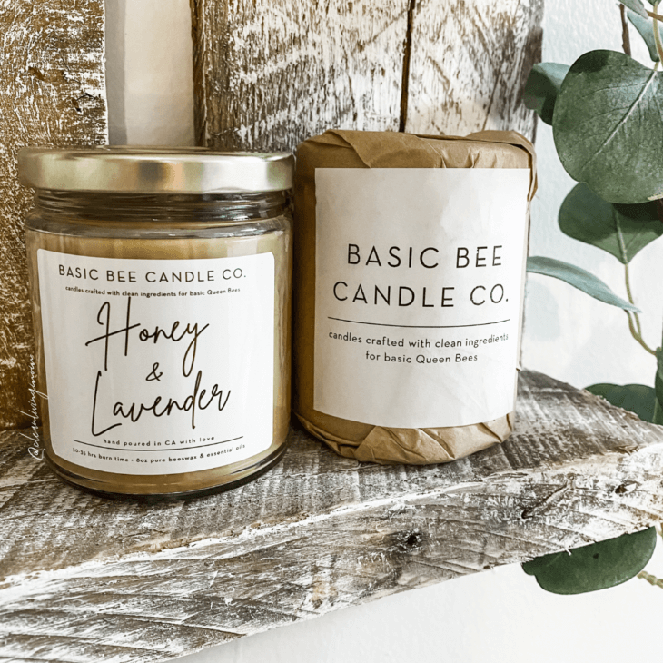 basic bee candle lavender